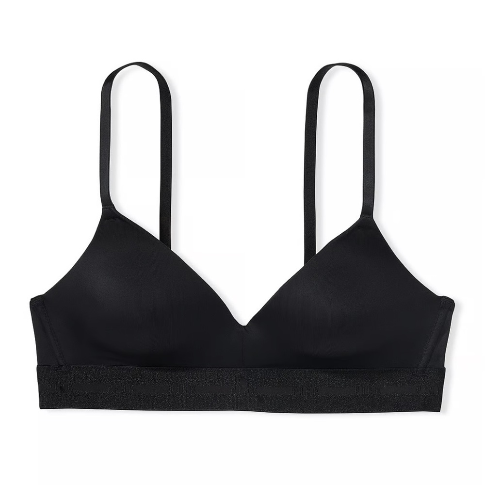 NWT/NIB VS Pink Wear Everywhere Wireless Lightly Lined Bra in Black/Smooth 40C
